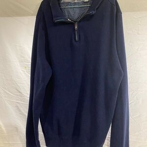 Robert Graham Men's Navy Quarter-Zip Sweater. XXL